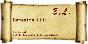 Barasits Lili névjegykártya